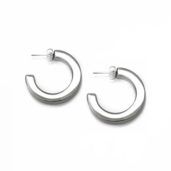 Eilish Everyday Silver Hoops, Small